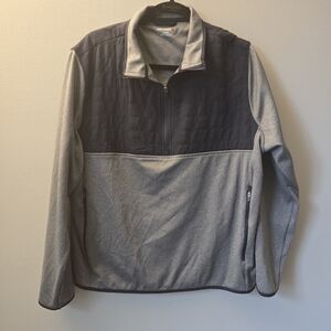 UNTUCKit Tyrus Men's Quarter Zip Pullover Gray Navy Sweatshirt